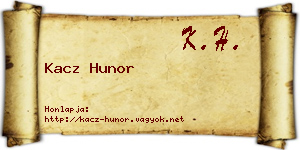 Kacz Hunor névjegykártya